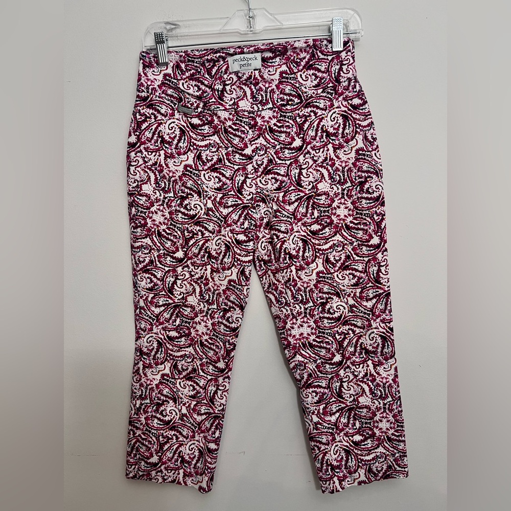 Peck & Peck Petite Stretch pull on pants - 4P Paisley Crop